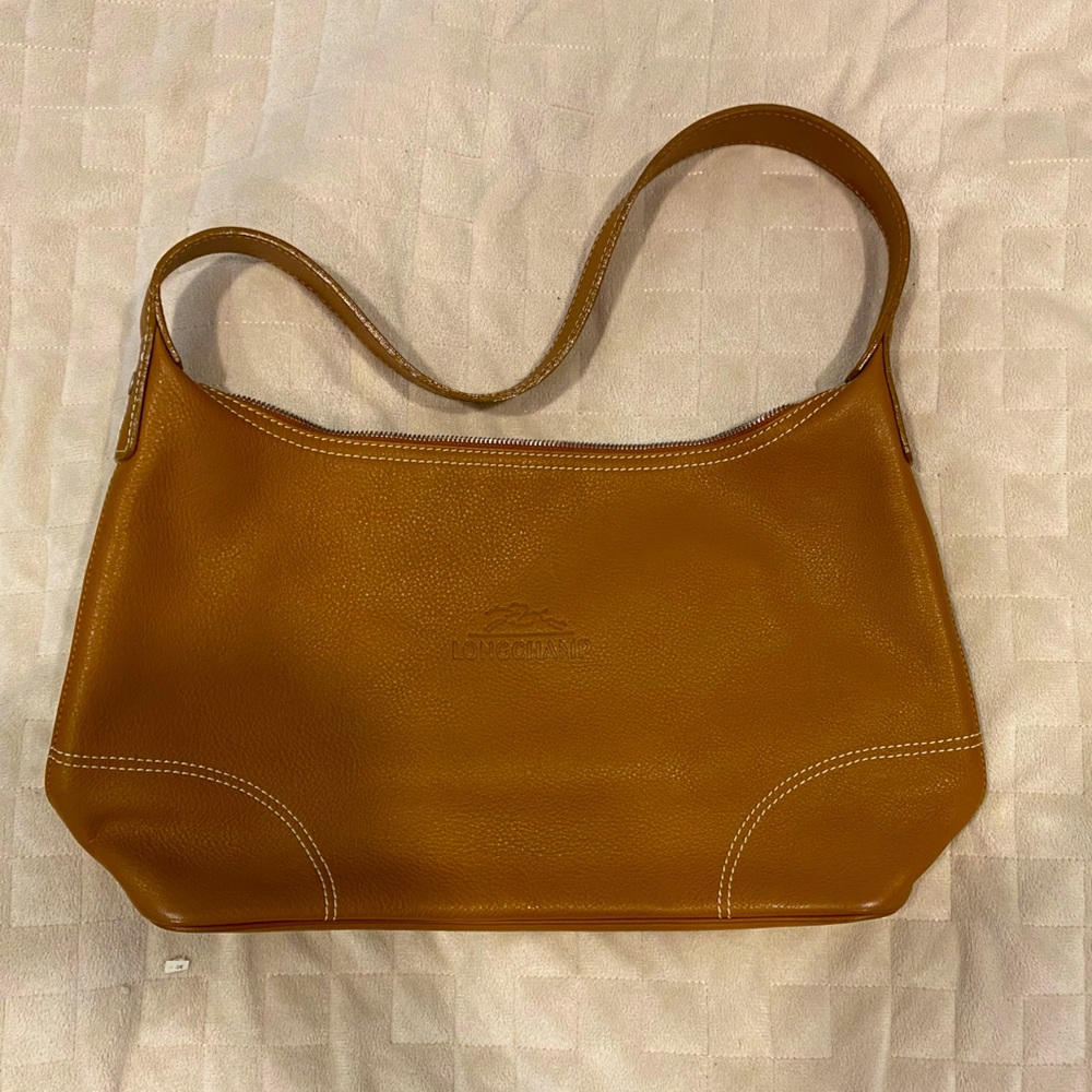 Longchamp brown leather shoulder bag